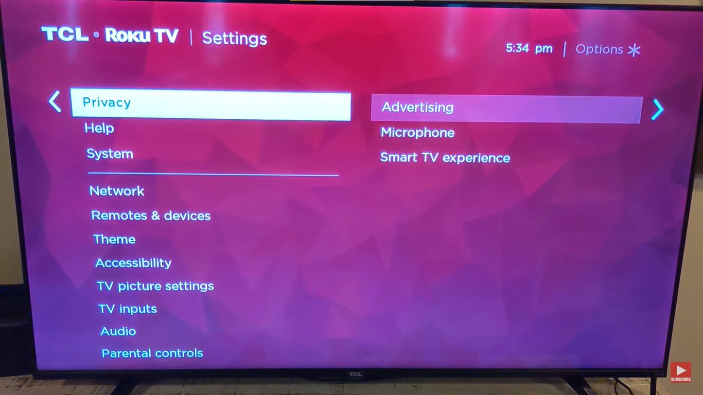 smart tv menu hidden